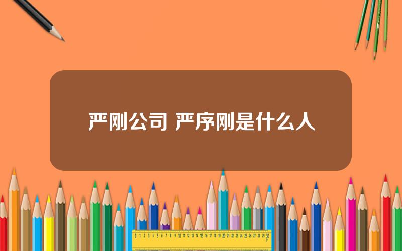 严刚公司 严序刚是什么人